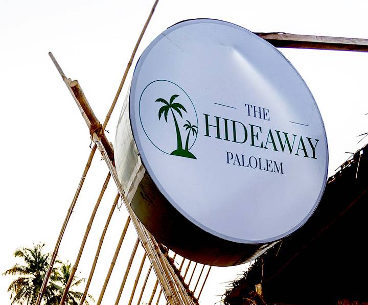 entrance signage of the hideaway palolem